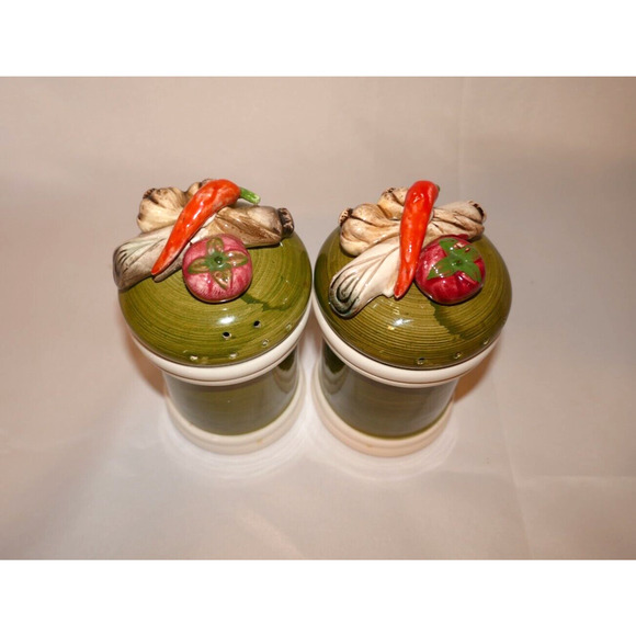 Vintage Arnart 5th Avenue Garden Harvest Salt Pepper Shakers Hand Painted #1901 - Picture 5 of 10